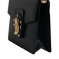 Black Calfskin Leather Shoulder Strap Bag