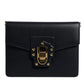 Black Calfskin Leather Shoulder Strap Bag
