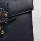 Black Calfskin Leather Shoulder Strap Bag