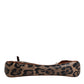 Brown Leopard Leather Shoulder Chain Strap Bag
