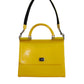 Yellow PVC Cotton Satchel Shoulder Strap Bag