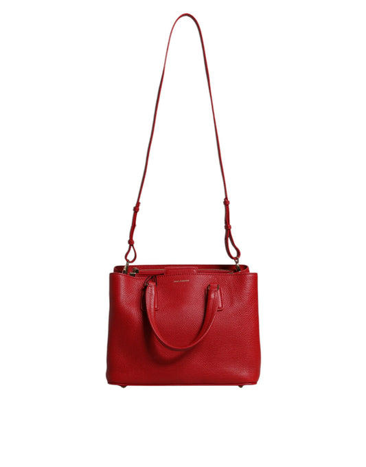 Red Calfskin Leather Shoulder Top Handle Bag