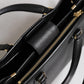 Black Calf Leather Logo Plaque Shoulder Handbag Bag