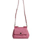 Pink Leather Sicily Logo Shoulder Satchel Bag