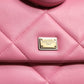 Pink Leather Sicily Logo Shoulder Satchel Bag