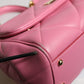 Pink Leather Sicily Logo Shoulder Satchel Bag