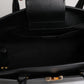 Black Large Leather Top Handle Shoulder Crossbody Bag
