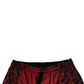 Red Leopard Print Polyester Men Jogger Pants