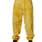Yellow Tie Dye Cotton Straight Denim Jeans