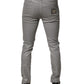 Gray Cotton Stretch Men Slim Fit Denim Jeans