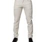 Off White Cotton Stretch Skinny Denim Jeans