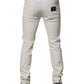 Off White Cotton Stretch Skinny Denim Jeans
