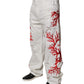 White Corals Tattered Straight Denim Jeans