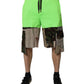 Green Patchwork Camouflage Men Cargo Shorts