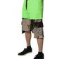 Green Patchwork Camouflage Men Cargo Shorts