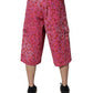 Pink Cherry Print Cargo Cotton Shorts