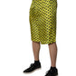 Green Silk Heart Print Bermuda Shorts