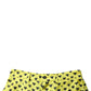 Green Silk Heart Print Bermuda Shorts