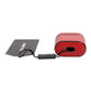 Red Calfskin Leather Logo Print Flip Holder Airpods Case