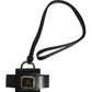 Black Leather Strap Gold Metal Logo Plaque Airpods Case