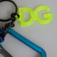 Multicolor Tape String DG Logo Keychain Polyester Keyring