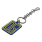 Blue Yellow DG Rubber Logo Silver Men's Keychain Keyring