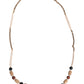 Black Gold Wooden Beaded Logo Pendant Necklace