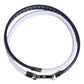 Blue White Leather Trimmed DG Engraved Silver Tone Clasp Bracelet
