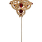 Gold Tone Red Crystal Embellish 925 Sterling Silver Pin