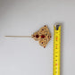 Gold Tone Red Crystal Embellish 925 Sterling Silver Pin