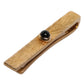Black Sapphire Gold Tone Brass Tie Clip Bar