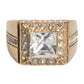 Gold Tone Sterling Silver 925 Crystals Ring