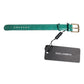 Green Exotic Leather Gold Tone Metal Buckle Armband