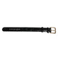 Black Exotic Leather Gold Tone Metal Buckle Armband