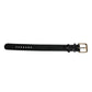 Black Exotic Leather Gold Tone Metal Buckle Armband