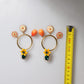 Multicolor Round Crystal Clip Dangling Jewelry Earrings