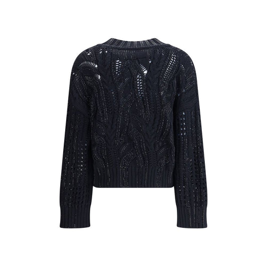 Rhinestone cotton Cardigan
