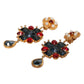 Gold Tone Crystal Rhinestone Embellish Dangling Earrings