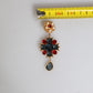 Gold Tone Crystal Rhinestone Embellish Dangling Earrings