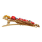 Multicolor Spring CARRETTO Gold Brass Crystal Hair Clip