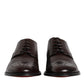 Maroon Calfskin Leather Derby Men Dress Shoes