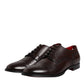 Maroon Calfskin Leather Derby Men Dress Shoes