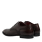 Maroon Calfskin Leather Derby Men Dress Shoes