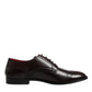 Maroon Calfskin Leather Derby Men Dress Shoes