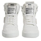 White Leather High Top Sneakers Shoes