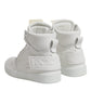 White Leather High Top Sneakers Shoes