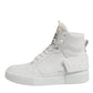 White Leather High Top Sneakers Shoes
