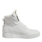 White Leather High Top Sneakers Shoes
