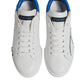 White Blue Leather Logo Low Top Sneakers Shoes
