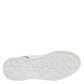 White Blue Leather Logo Low Top Sneakers Shoes